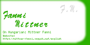fanni mittner business card